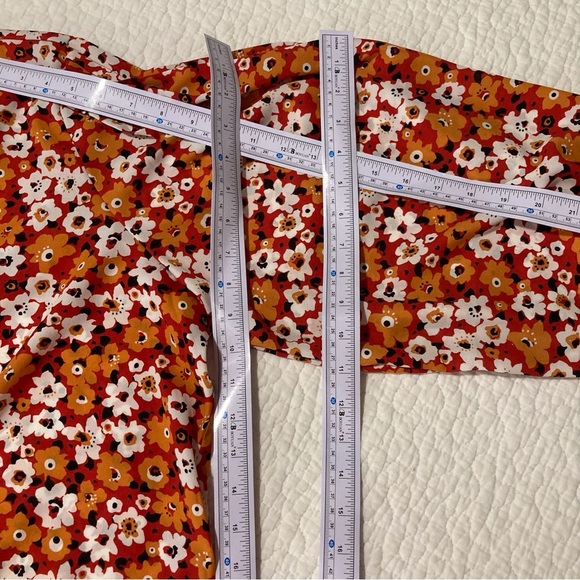 NWT A Love Story Brand Blouse | Puffy Pirate Shirt Sleeves | Vibrant Orange - Picture 4 of 11